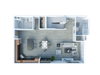 1 Bed 2 Bath